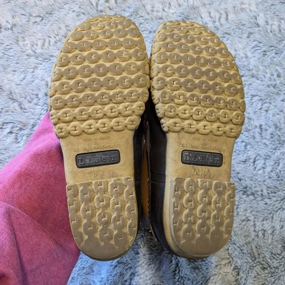 LL Bean Duck Boots 8" Brown Size 6 B M Unlined Winter Waterproof Water Snow - Picture 8 of 12